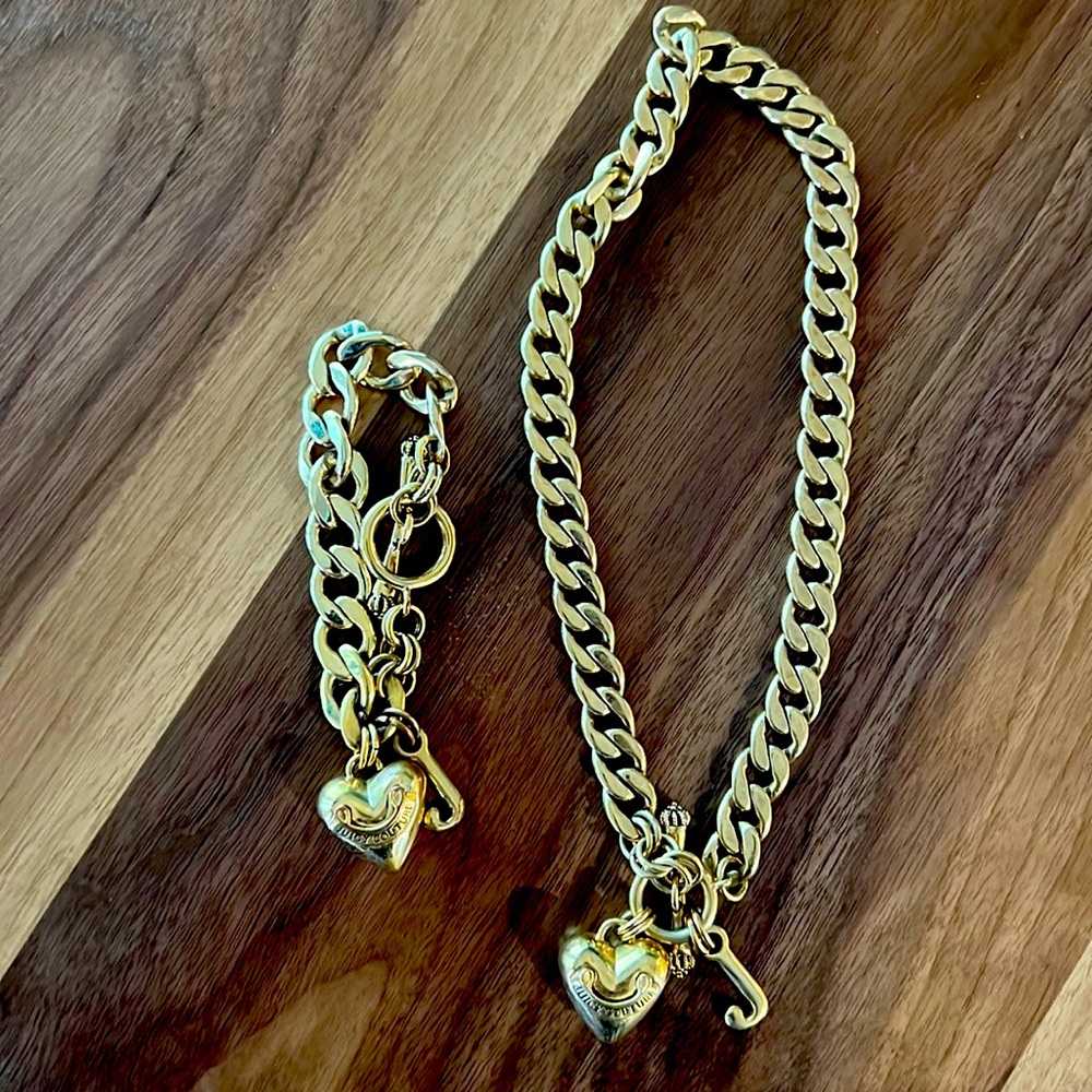 Juicy Couture Y2K necklace & matching bracelet
